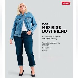 NEW LEVI’S Boyfriend Denim Jean Mid Rise Capri Plus Size 26W